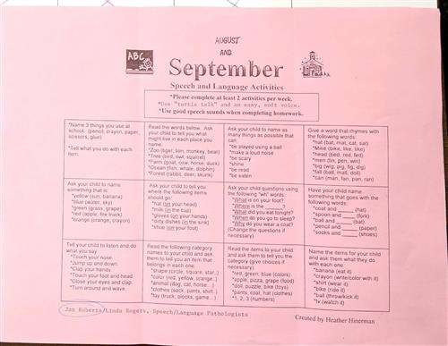 August-September Calendar 
